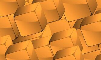 Modern digital geometric cube abstract background. Stylish realistic orange cubes. artistic square pattern. vector
