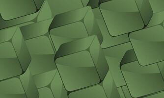 Modern digital geometric cube abstract background. Stylish realistic green cubes pattern. glass square. vector