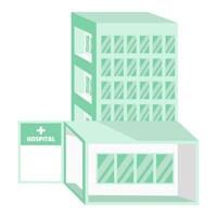 A cartoon building with a hospital sign on it vector