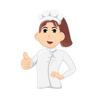 A cartoon chef giving the thumbs up vector