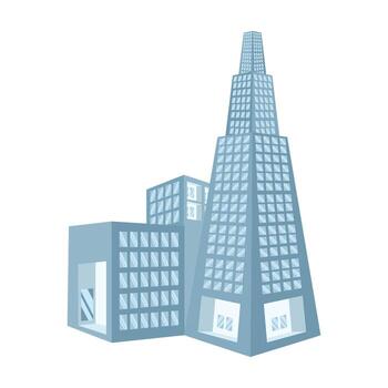 un dibujos animados de un edificio con un alto torre vector