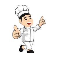 A cartoon chef with thumbs up vector