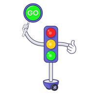 Go traffic light character vector