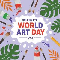 Dynamic Celebration of World Art Day A Fusion of Colors and Creativity vector