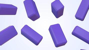 Yoga Blocks Falling on a Light Blue Background. Exercise Blocks 3D Animation. 4K video