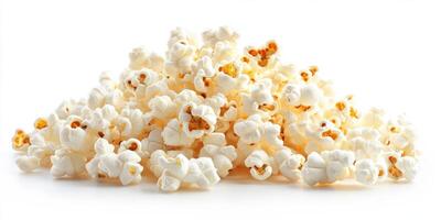 Popped corn kernels piled together in a bright, clean setting perfect for snacking during movie nights photo