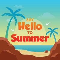 Summer banner with text say hello to summer vector
