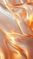 Elegant flowing fabric in warm orange and soft white tones creates a mesmerizing visual effect at a close distance photo