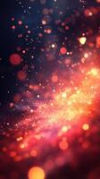 Dazzling sparkles and glowing particles create a mesmerizing effect in a dark atmosphere during nighttime photo