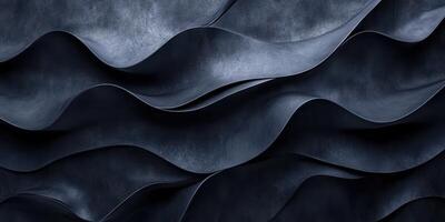 Dark textured waves create an abstract pattern resembling flowing water in a digital art style photo