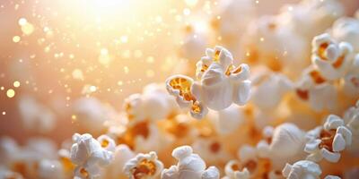 Light dances through popped corn in a dreamy atmosphere of warmth and texture captured vividly photo