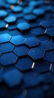 Hexagonal pattern with a dark blue background creates a mesmerizing visual effect at nighttime photo