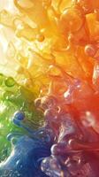 Colorful fluid dynamics display showcases vibrant hues and textures in abstract art photo