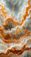 Natural onyx stone with intricate patterns and rich colors captured in close-up showcasing its unique geological beauty photo