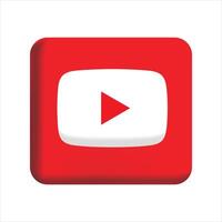 Youtube logo with a red square vector