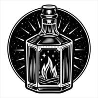 Glowing Whiskey Bottle vector
