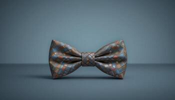 Multicolored Textured Bow Tie on Gray Background photo