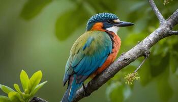 A Kingfisher Perched in Nature photo