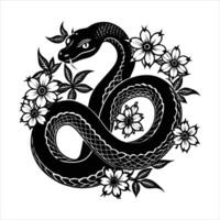 A black snake with a snake vector