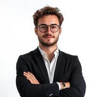 A man in glasses and a suit photo