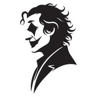 Joker Profile Silhouette Art of the Clown Prince of Crime vector