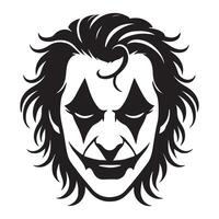 Joker Face Silhouette Art of the Iconic Villain Grin vector