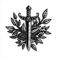Minimal Sword Icon vector