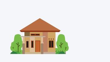 Footage 2D Story House Icon with a tree video