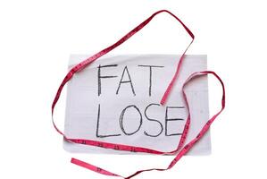 Fat Loss Message With Pink Measuring Tape photo