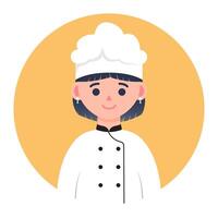 Flat Illustration of a Chef with Orange Accent vector