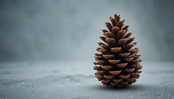 Bronze Pine Cone on Gray Textured Surface photo