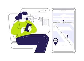 Smart bus app abstract concept illustration. vector