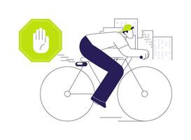 Bicycle smart brake sensor abstract concept illustration. vector