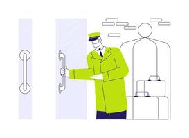 Doorman service abstract concept illustration. vector