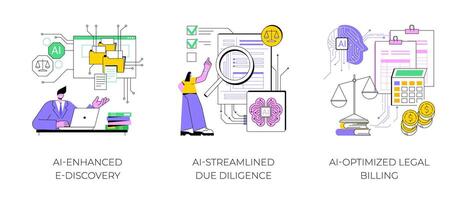 AI Technology for Legal Services abstract concept illustrations. vector