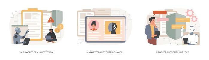 AI in Insurance Business abstract concept illustrations. vector