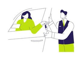 Valet parking service abstract concept illustration. vector