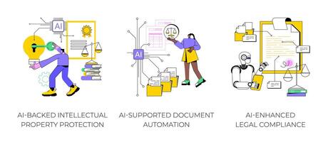 AI tools in Legal Services abstract concept illustrations. vector