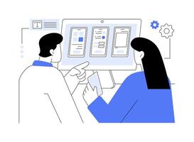 UX UI design isolated cartoon illustrations. vector