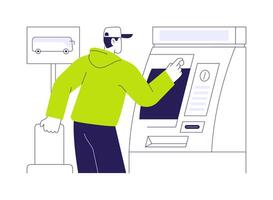 Ticket machine abstract concept illustration. vector