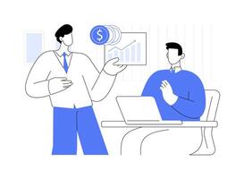 Discussing budget isolated cartoon illustrations. vector