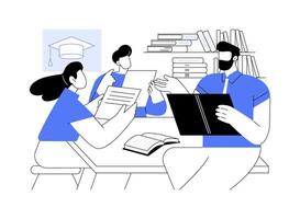 Analyzing the use of language isolated cartoon illustrations. vector