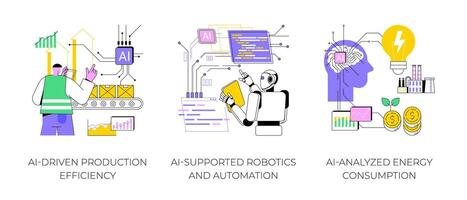 Artificial Intelligence in Manufacturing abstract concept illustrations. vector