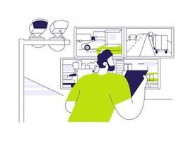 Security monitoring and analysis abstract concept illustration. vector