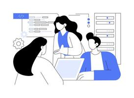 Software development and engineering isolated cartoon illustrations. vector