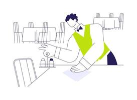 Restaurant routine abstract concept illustration. vector