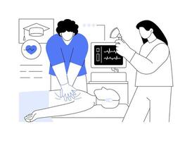 CPR nursing isolated cartoon illustrations. vector