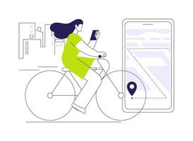 Smart bike navigation abstract concept illustration. vector