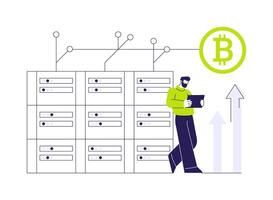 Cryptocurrency mining abstract concept illustration. vector