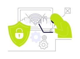 Key management abstract concept illustration. vector